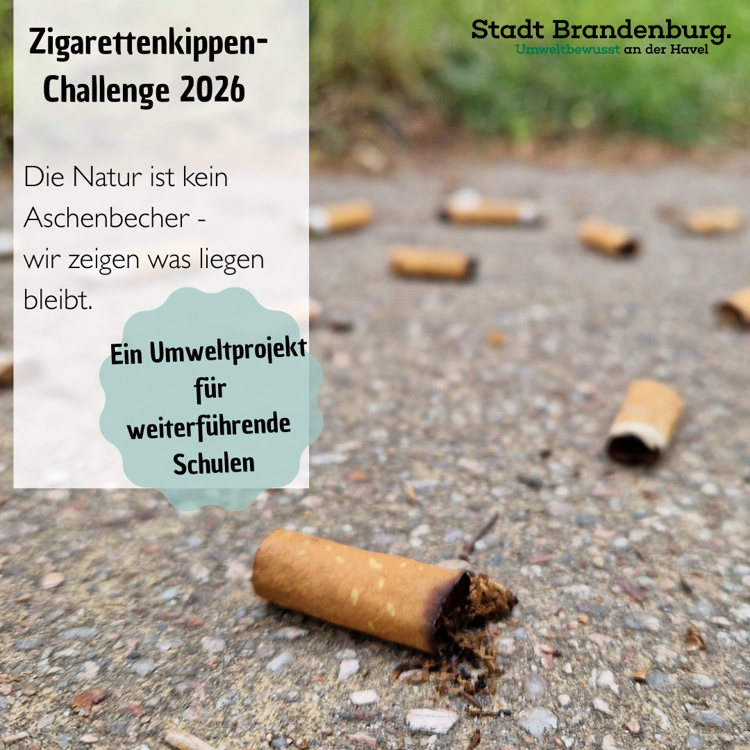 Zigarettenkippen-Challenge 2026 - Aufruf an die Gymnasien und Oberschulen